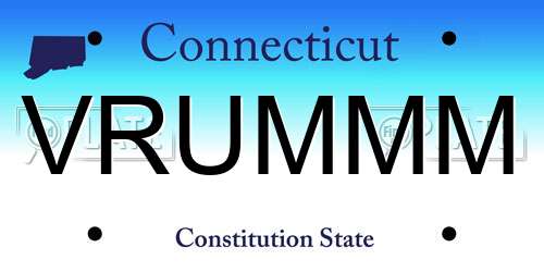 VRUMMM Connecticut License Plate
