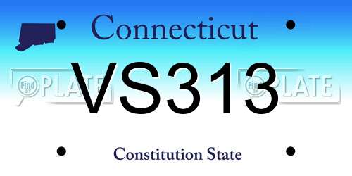 VS313 Connecticut License Plate