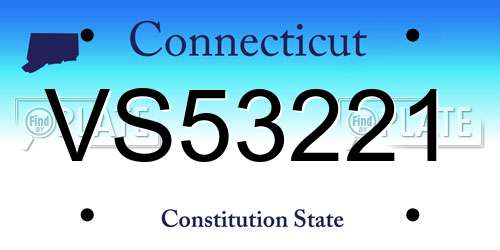 VS53221 Connecticut License Plate