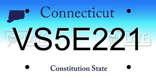 VS5E221 Connecticut License Plate