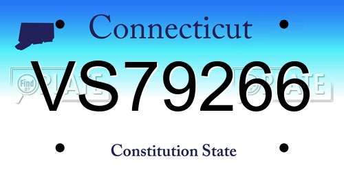 VS79266 Connecticut License Plate