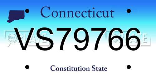 VS79766 Connecticut License Plate