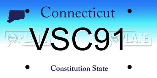 VSC91 Connecticut License Plate