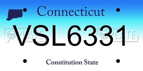 VSL6331 Connecticut License Plate