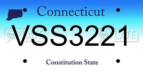 VSS3221 Connecticut License Plate