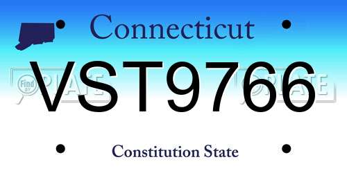 VST9766 Connecticut License Plate