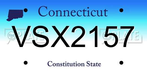 VSX2157 Connecticut License Plate