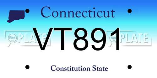 VT891 Connecticut License Plate