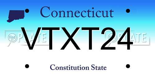 VTXT24 Connecticut License Plate