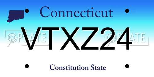 VTXZ24 Connecticut License Plate