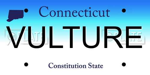 VULTURE Connecticut License Plate