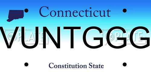 VUNTGGG Connecticut License Plate