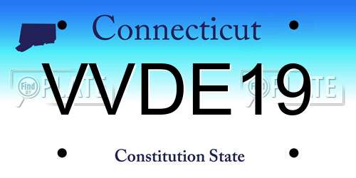 VVDE19 Connecticut License Plate