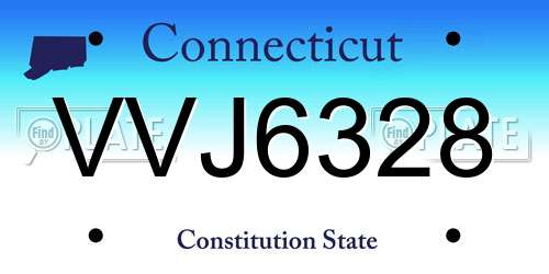 VVJ6328 Connecticut License Plate