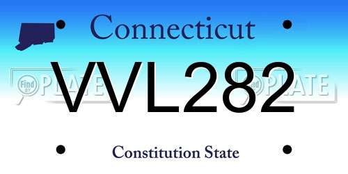 VVL282 Connecticut License Plate