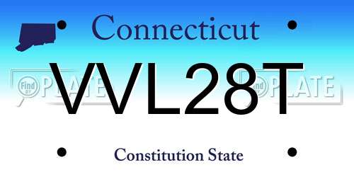 VVL28T Connecticut License Plate