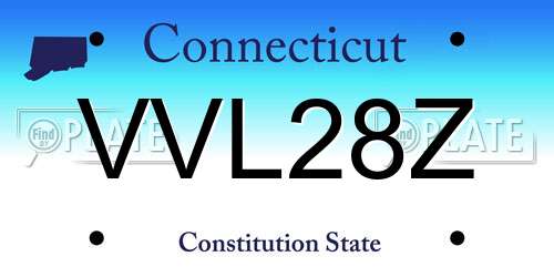 VVL28Z Connecticut License Plate