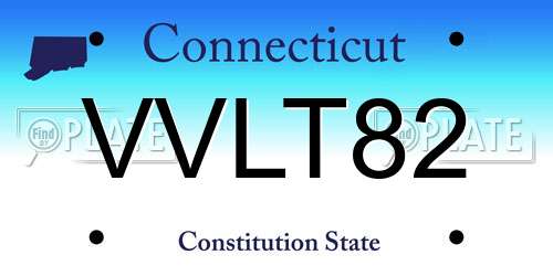 VVLT82 Connecticut License Plate