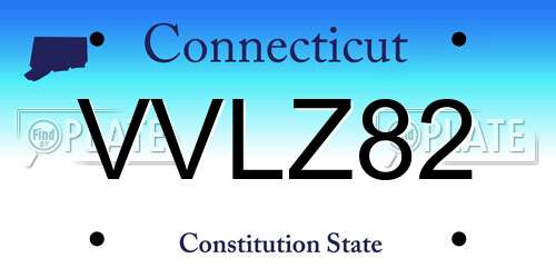 VVLZ82 Connecticut License Plate