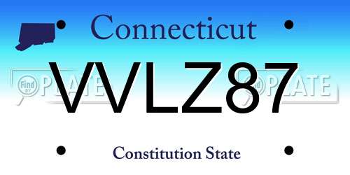 VVLZ87 Connecticut License Plate