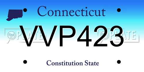 VVP423 Connecticut License Plate