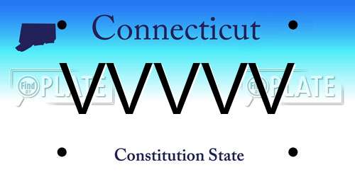VVVVV Connecticut License Plate