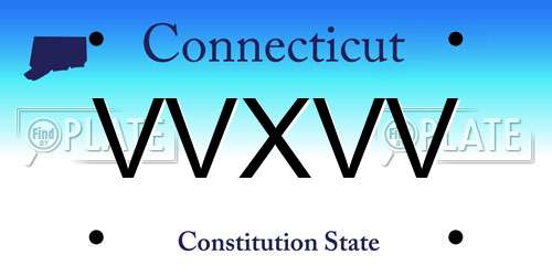 VVXVV Connecticut License Plate