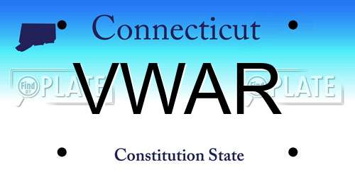 VWAR Connecticut License Plate