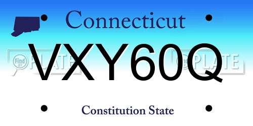 VXY60Q Connecticut License Plate