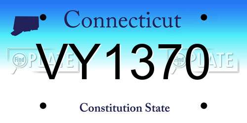 VY1370 Connecticut License Plate