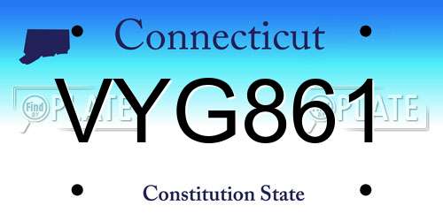 VYG861 Connecticut License Plate