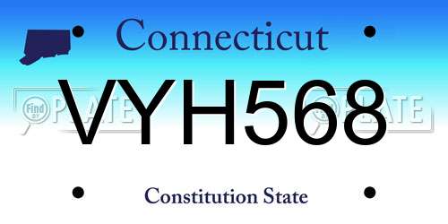 VYH568 Connecticut License Plate