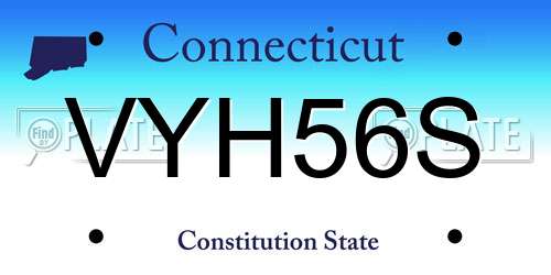 VYH56S Connecticut License Plate