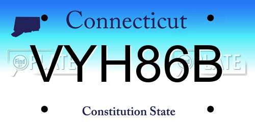 VYH86B Connecticut License Plate