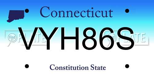 VYH86S Connecticut License Plate