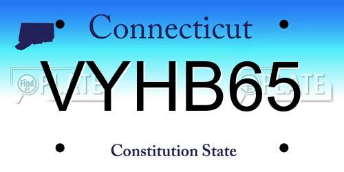 VYHB65 Connecticut License Plate