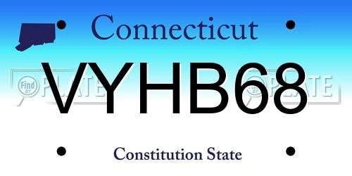 VYHB68 Connecticut License Plate