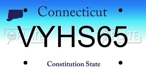 VYHS65 Connecticut License Plate