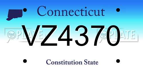 VZ4370 Connecticut License Plate