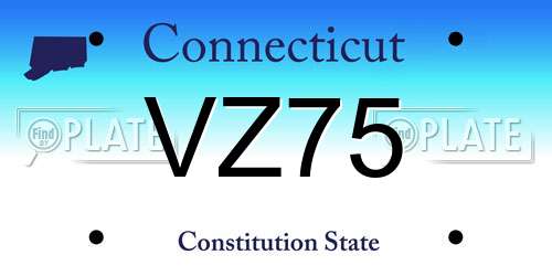 VZ75 Connecticut License Plate