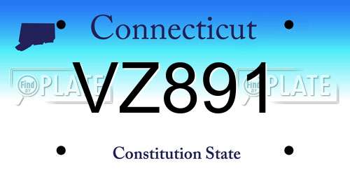 VZ891 Connecticut License Plate