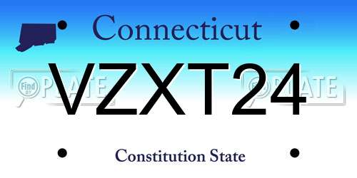 VZXT24 Connecticut License Plate