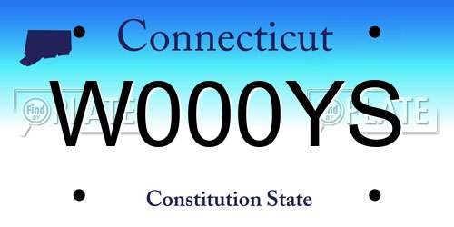 W000YS Connecticut License Plate