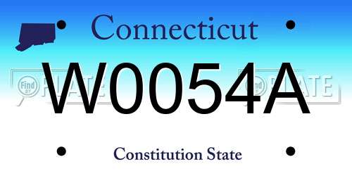 W0054A Connecticut License Plate