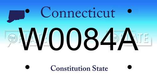 W0084A Connecticut License Plate