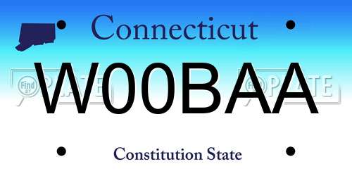 W00BAA Connecticut License Plate