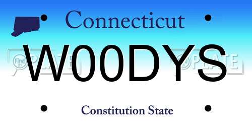 W00DYS Connecticut License Plate
