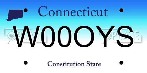 W00OYS Connecticut License Plate