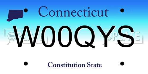 W00QYS Connecticut License Plate