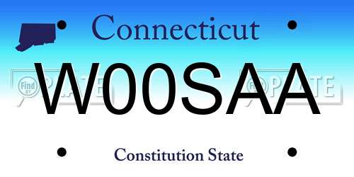 W00SAA Connecticut License Plate